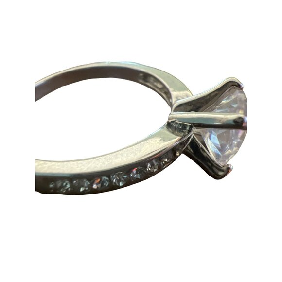 Sparkly 1 carat Engagement Ring Platinum White Gold Silver Tone Prong Set SZ 9.7 - Picture 13 of 15